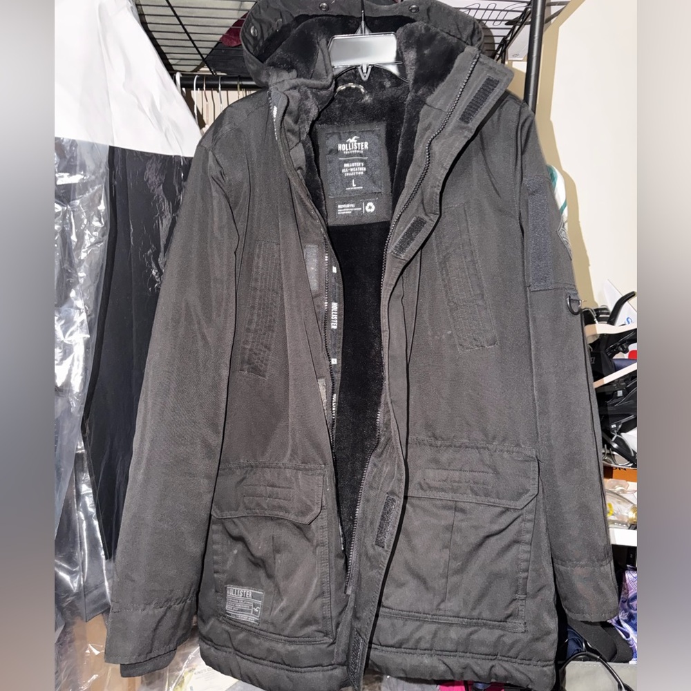 Hollister men black parka